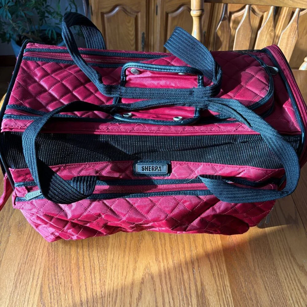 Sherpa Ultimate On Wheels Soft-Sided Pet Carrier – Medium (Red with Black Trim)